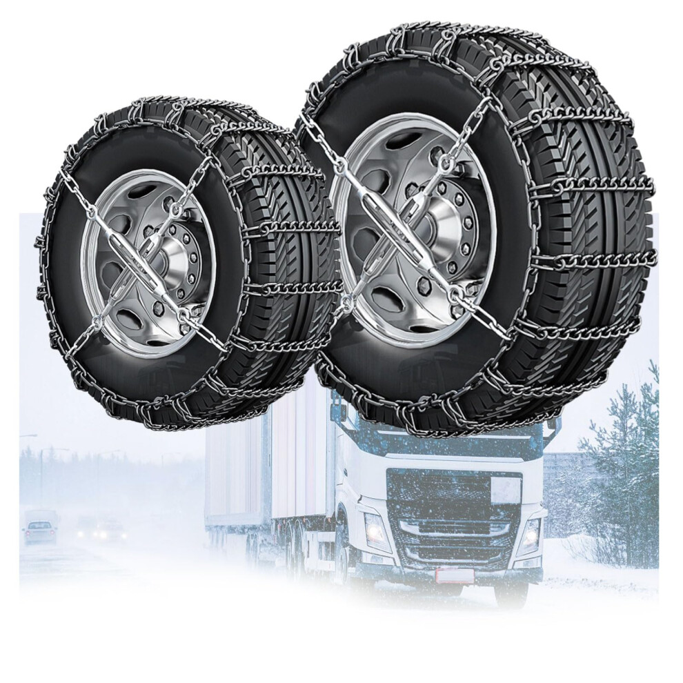 Truck Tire Chains 2Pcs 12R22.5 Heavy Duty Snow Chains For Trucks Enhanced Winter Traction 9174973722021