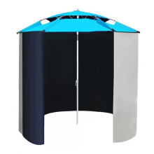 Large Fishing Umbrella with Tilt and UV Protection, Windproof Vented Beach Parasol with Sand Anchor