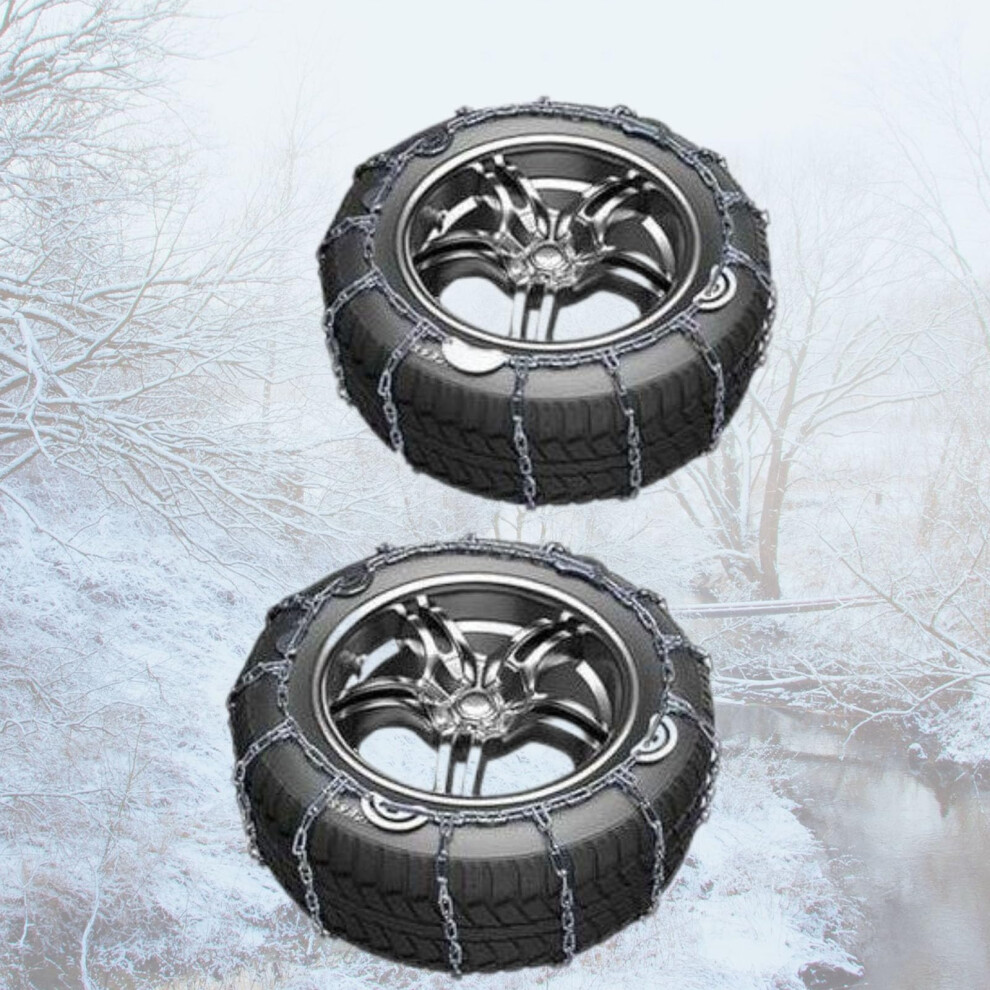 Snow Chains For Cars 255/55R19, Antiskid Tire Chains With Improved Snow Traction, 2Pcs 9174973722229
