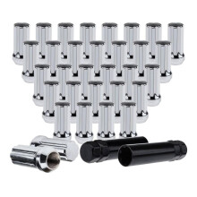 32 Piece Chrome Lug Nuts and Wheel Lock Set 9/1618 for Ram 3500 2500 SCM435 Steel