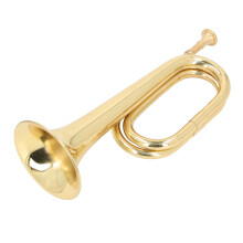 Lacquer Gold Brass Cavalry Trumpet Bugle with Clear Loud Projection for Beginners and Parades