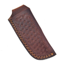 Leather Knife Sheath with Belt Loop, Folding Knife Holster, Durable Leather Cover Dark Brown