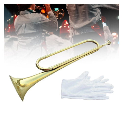 Brass Bugle B Flat with Authentic Cavalry Design for Ceremonial and Marching Band Use 2