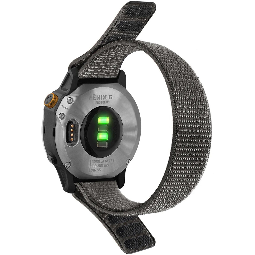 Watch Strap 22Mm Nylon Loop Quick Release Adjustable Ultralight Quick Drying For Garmin Fenix Gray 9174973722434
