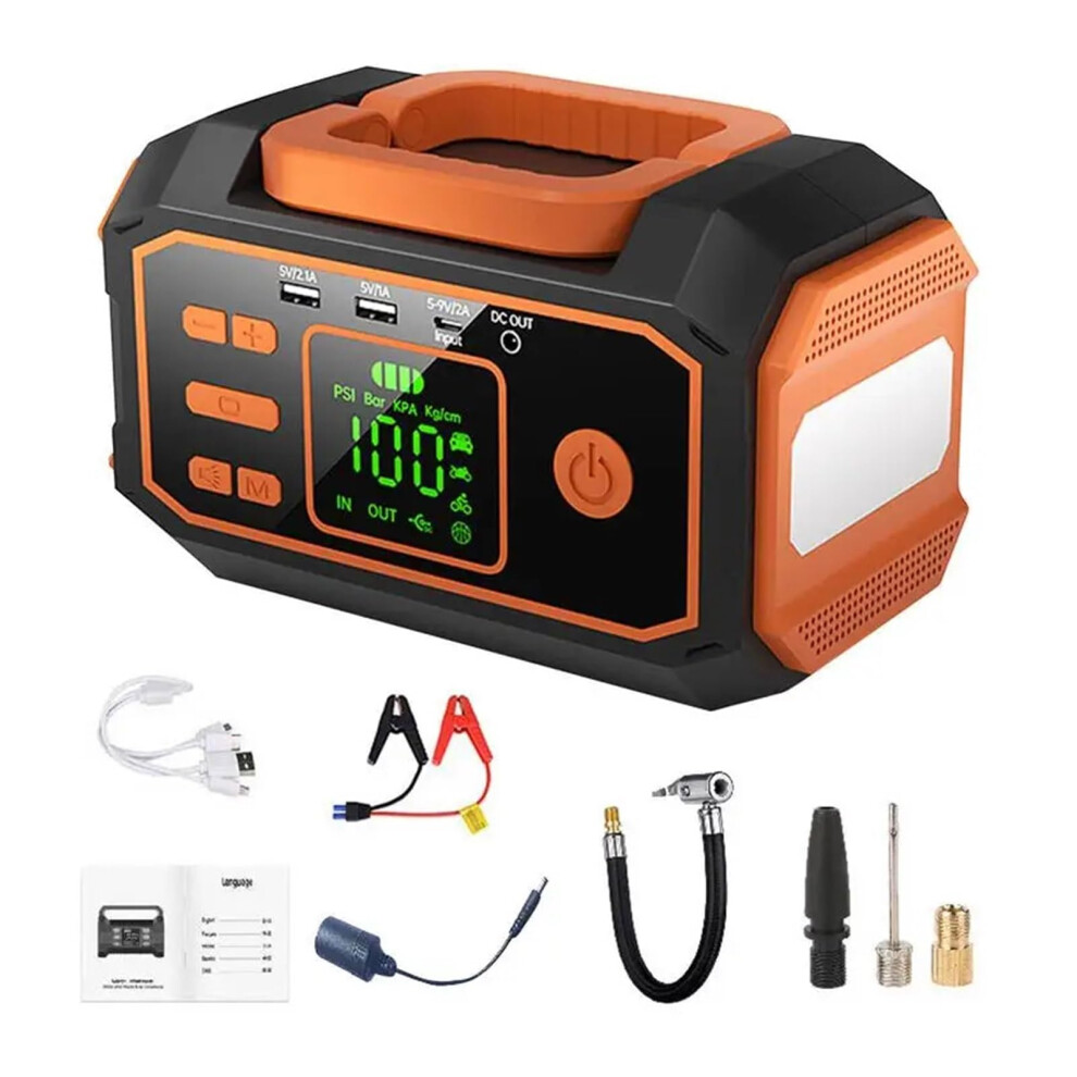 Portable Tire Inflator With Digital Pressure Gauge, Led Compact Car Air Compressor Pump Light 9174973722441