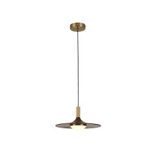 Modern Chandelier LED Pendant Light Nordic Walnut Brass Energy Saving Bedroom Decor D25cm