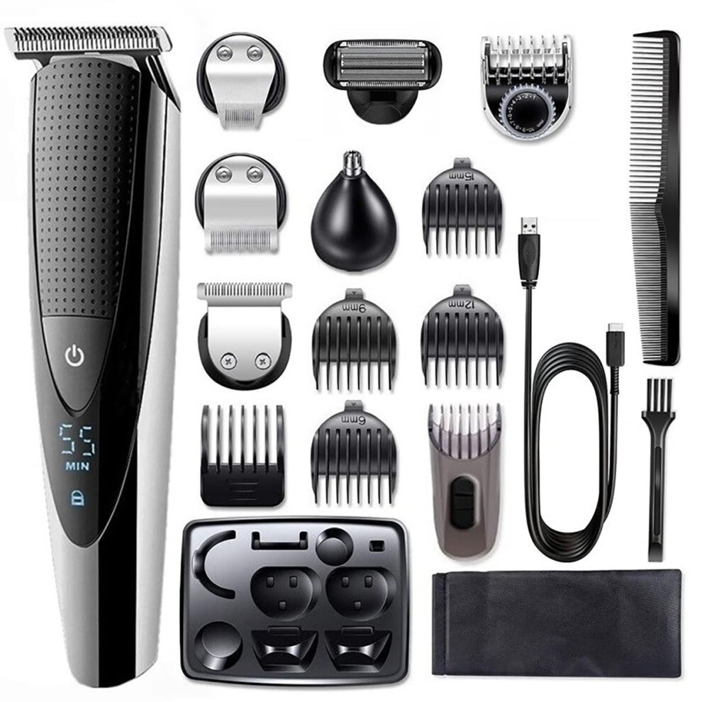 Mens Hair Clippers Cordless Waterproof Trimmer for Men Rechargeable Beard Grooming Kit