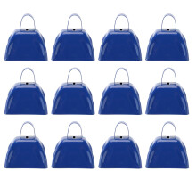 Blue Steel Cowbell Noisemaker with Handle for Football Games and Outdoor Events