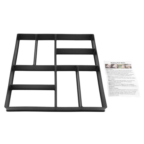 Reusable Concrete Stepping Stone Mold with Geometric Pattern for Garden Paths and Landscaping