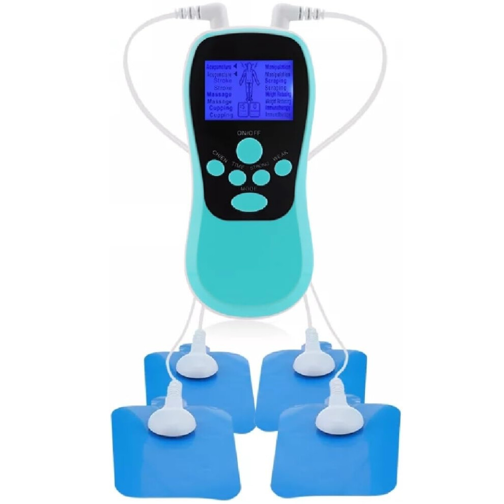 Rechargeable TENS Unit with 8 Modes and 4 Pads, Adjustable Muscle Stimulator for Pain Relief