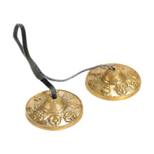 Tibetan Tingsha Cymbals 6.5cm Handcrafted Brass Chakra Bells for Yoga Meditation with Clear Resonant Tones