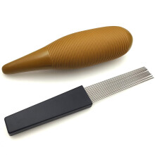 Fish Shaped Guiro Instrument with Scraper, Dual Soundhole Latin Percussion for Beginners and Bands