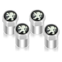 Tire Valve Caps for Peugeot, Silver AntiTheft Car Wheel Valve Stem Caps, Dust Proof and LeakProof