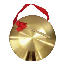 Chinese Handheld Brass Gong 22cm with Mallet for Festivals and Ceremonies Rich Resonant Sound