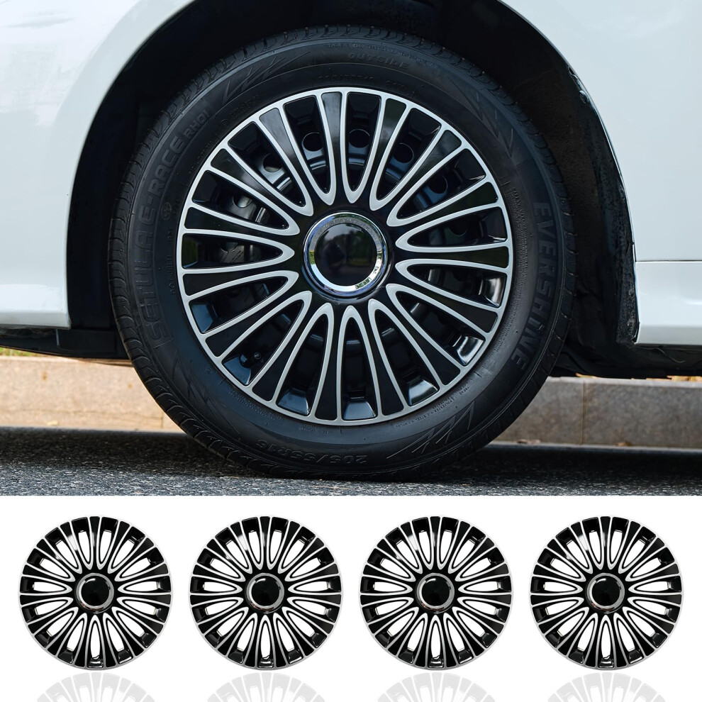 15 Inch Hubcaps Set Of 4 Dagger Style Abs Snapon Wheel Covers For Iron Rims With Scratch Protection 9174973723394
