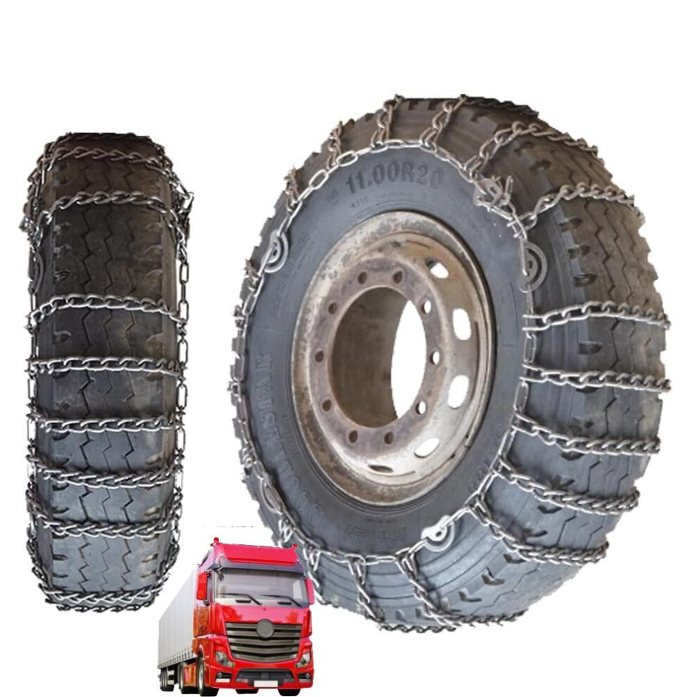 Truck Tire Chains 10R22.5 Heavy Duty Antiskid Twisted Links With Cam Tensioners For Semi Trucks Light 9053599212928