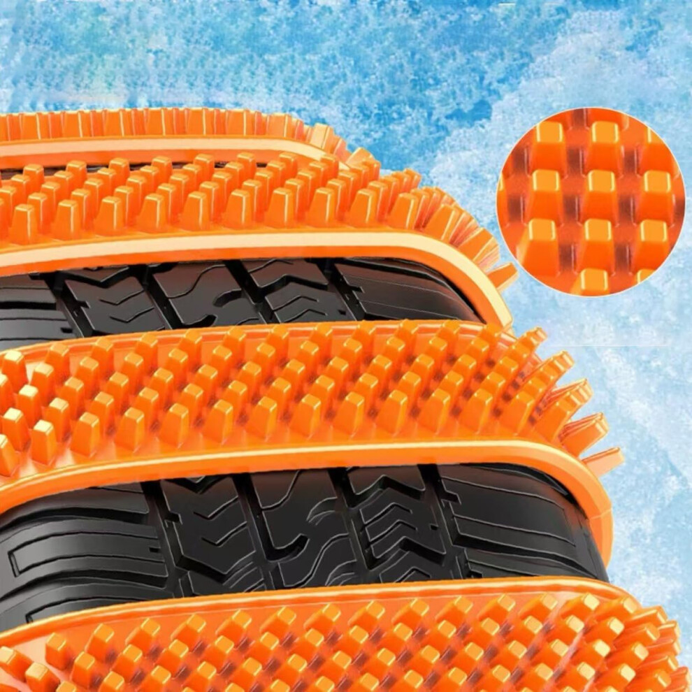Snow Chains For Cars 10Pcs Adjustable Antislip Tire Chains For 165275Mm Tires Enhanced Winter Traction Black/Orange 9053599212959