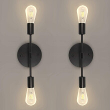 Black Industrial Bathroom Vanity Light 2 Pack, Modern Farmhouse Wall Sconce Up or Down E26