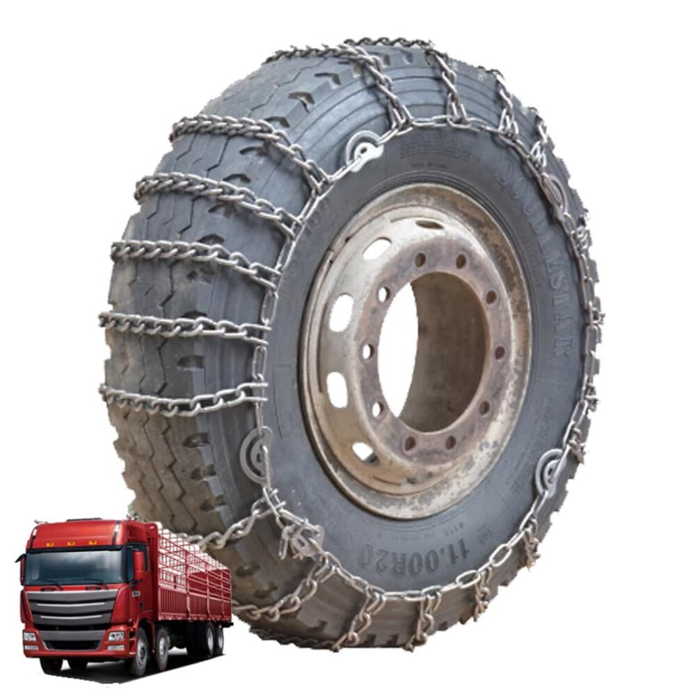 Heavy Duty Truck Tire Chains 9Mm Twisted Link Grip For Semi Trucks 275/80R22.5 2Pcs 9053599213024