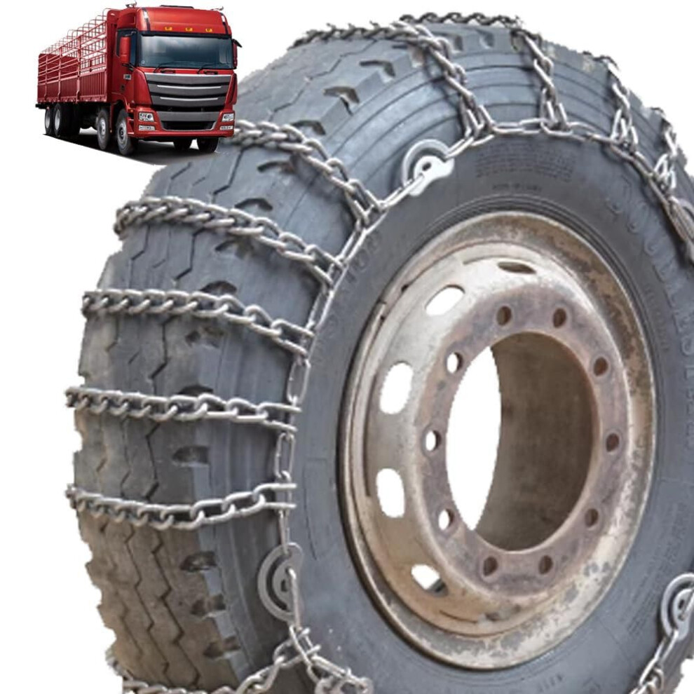 Truck Tire Chains Heavy Duty Steel 9Mm Twisted Links 205/75R17.5 Enhanced Snow Traction 2Pcs 9053599213079