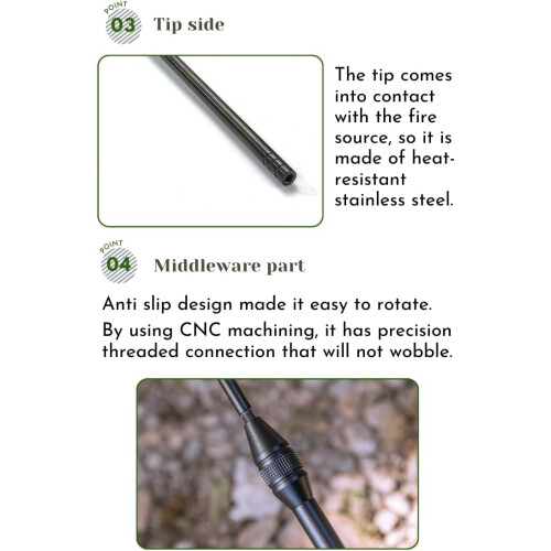 Fire Blowing Stick Camping Fire Starter with Precision Airflow Control HeatResistant Tip Black BKMS43 2