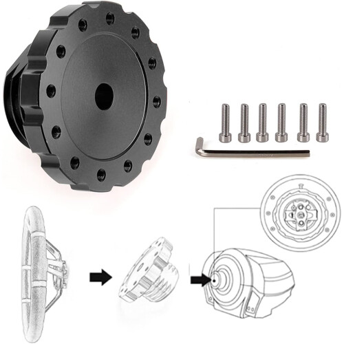 Sim Racing Steering Wheel Adapter for Thrustmaster T300 T500 TSPC TSXW, Quick Install Black 1