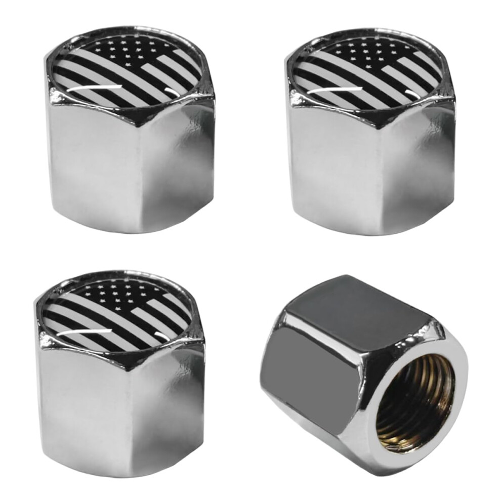 4Pcs American Flag Car Tire Valve Stem Caps Leakproof Dustproof Zinc Alloy Wheel Covers For Bike Motorcycle Suv Truck 9053599213451