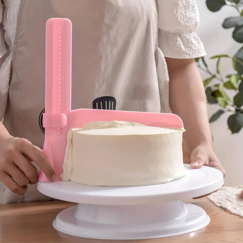 Adjustable Cake Scraper and Smoother Set with Adjustable Height for Precise Frosting and Icing 2