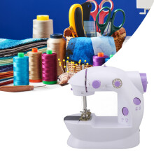 Mini-Handnähmaschine mit LED-Licht, leise, tragbar, EU-Stecker