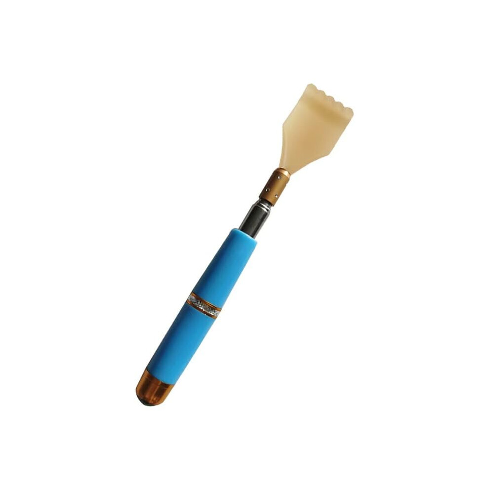 Telescoping Back Scratcher with Massager, Extendable Stainless Steel Itch Relief Tool, Blue