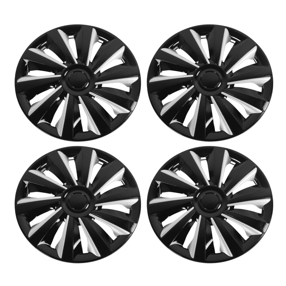 15 Inch Abs Hubcaps Set Of 4, Easy Snapon Wheel Covers For Steel Wheels, Durable Modern Style 9053599213703