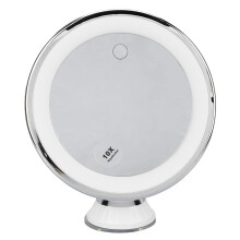 Lighted Makeup Mirror 10X Magnification, 3 Light Colors, 360 Rotation, Suction Cup, Battery or USB Powered