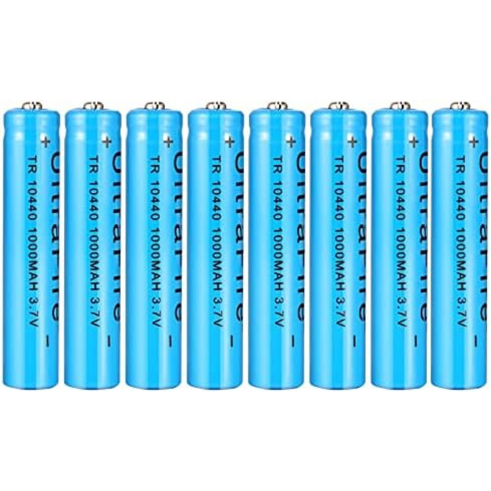 10440 Rechargeable Aaa Lithiumion Batteries 3.7V 1000Mah With Button For Flashlights 8Pcs 9455672134347