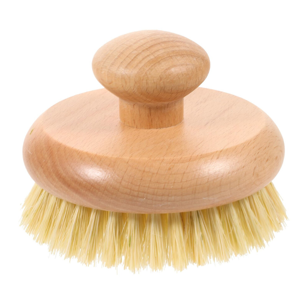 Bath Brush with Stiff Bristles for Deep Skin Exfoliation, Ergonomic Round Handle Shower Brush
