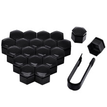 20pcs 22mm Black Wheel Nut Covers Rustproof Nylon Hub Caps for Car Wheel Decoration