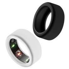 Silicone Protector Sleeve for Oura Ring Gen 3, AntiScratch Full Coverage Fit, M Black and White 2Pack