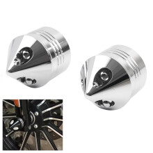 Front Axle Nut Cover Chrome Aluminum Pair for Harley Davidson Dyna FXDL Low Rider 20042006