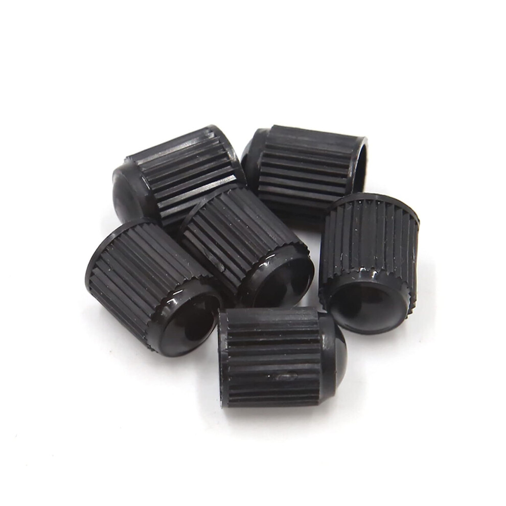 6Pcs Tire Valve Stem Caps For Cars Plastic Dust And Leak Protection 8Mm Thread Black 9174973725497