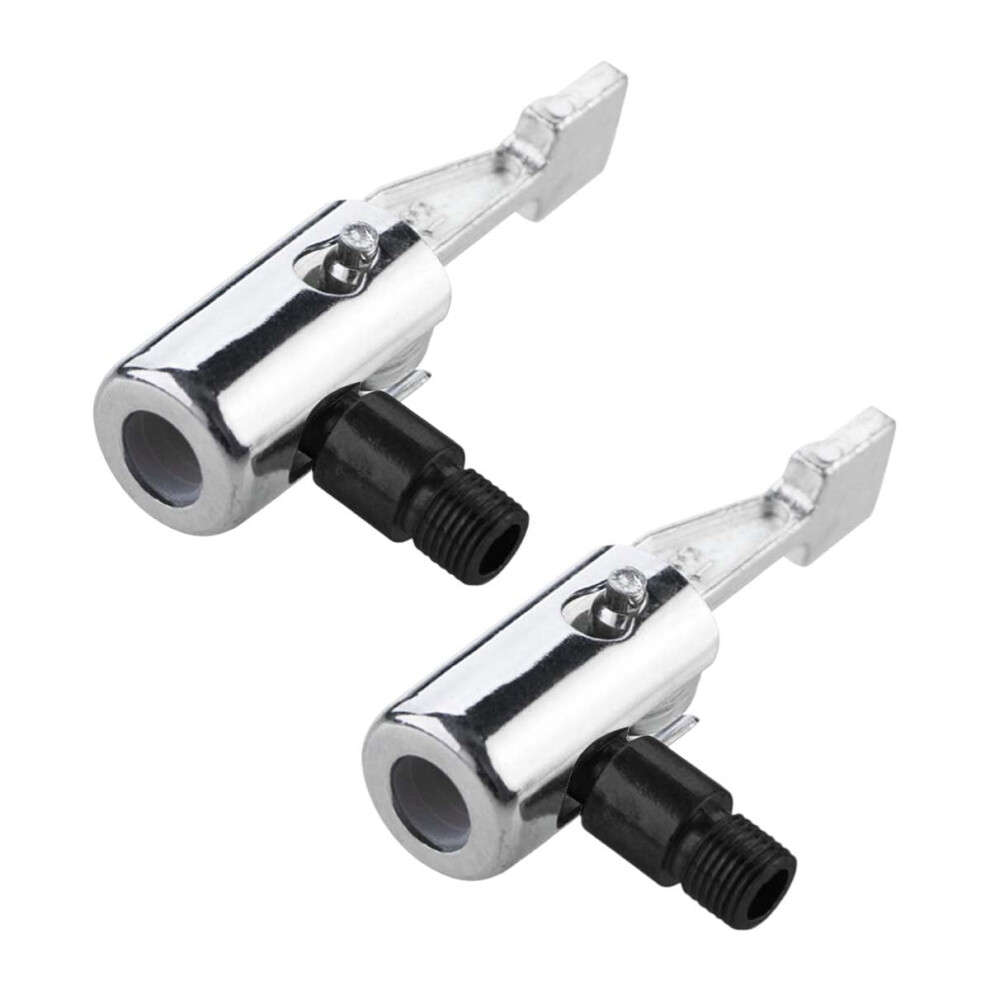 2Pcs Tire Air Chuck With Secure Locking Inflator Nozzle, Leak Schrader Valve Adapter For Air Compressor Â Silver/Black 9174973725589