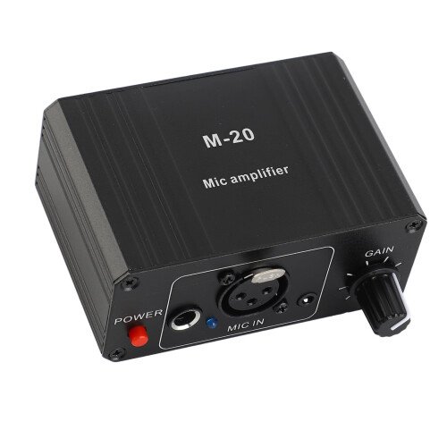 Microphone Preamplifier with 20dB Balanced Gain and 48V Phantom Power for Dynamic and Condenser Mics