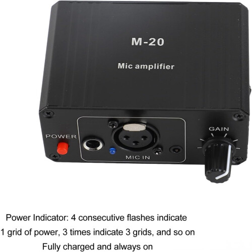Microphone Preamplifier with 20dB Balanced Gain and 48V Phantom Power for Dynamic and Condenser Mics 2