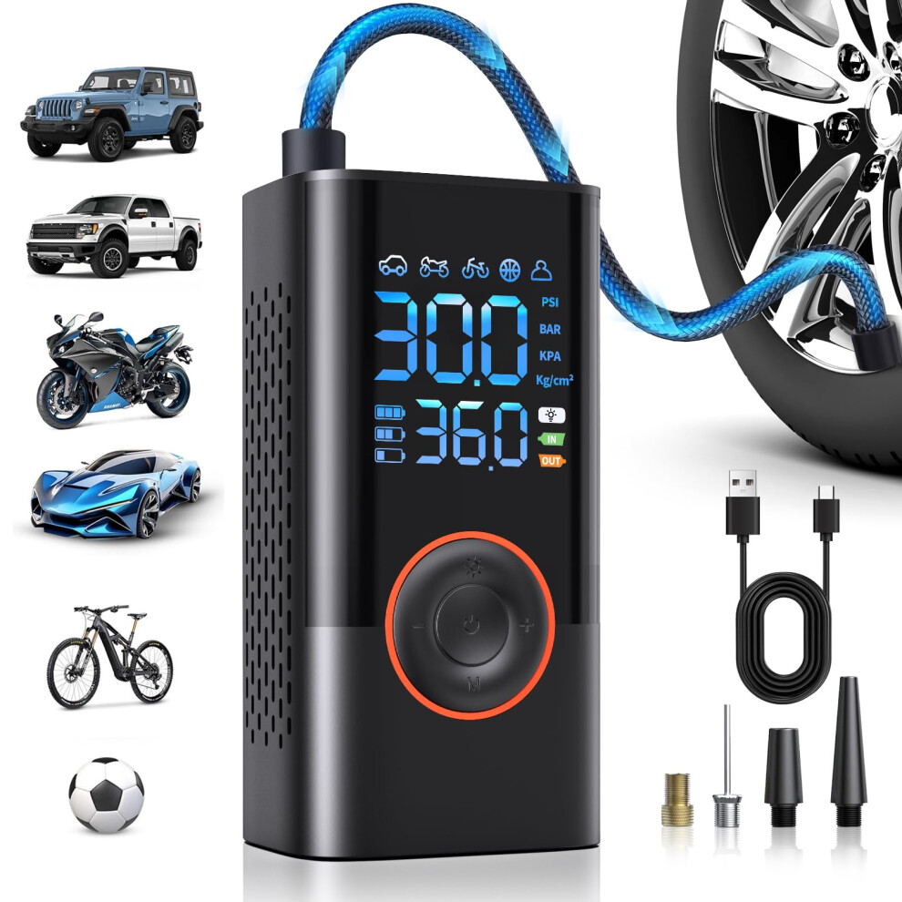 Tyre Inflator Air Compressor, Portable Cordless Tyre Pump With 5003407199594