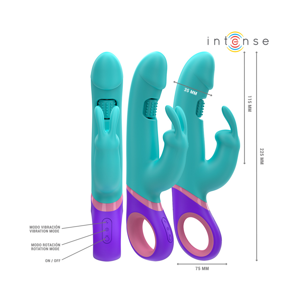 Intense Fun Blue Intense - Monica Rabbit Vibrator With Rotating G-Spot Stimulator