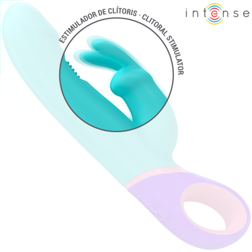 INTENSE - MONICA RABBIT VIBRATOR WITH ROTATING G-SPOT STIMULATOR BLUE 1