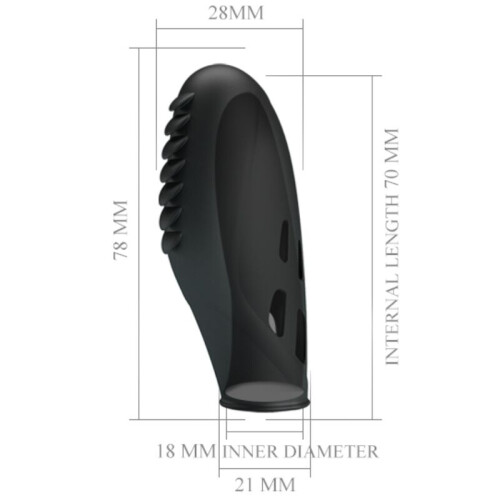 PRETTY LOVE - GILO SILICONE FINGER VIBRATOR BLACK 1
