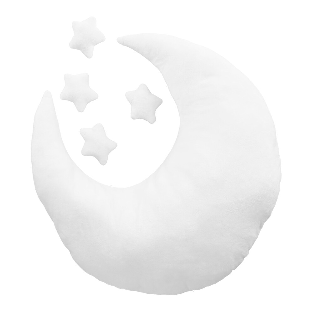 Newborn Photo Prop Moon Pillow White