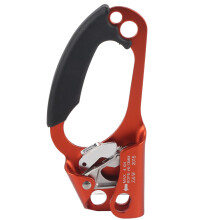 4KN Right Hand Rock Climbing Ascender, Aluminum Alloy Rope Grip with Ergonomic Handle (Orange)
