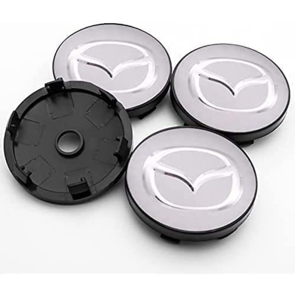 60Mm Wheel Center Caps For Mazda 4Pcs With Emblem, Scratch Resistant, Weatherproof Rim Covers 9053599215912
