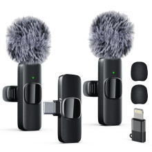 Dual Professional Wireless Lavalier Lapel Microphone for iPhone, iPad, Mini Video Recording Mic for Interview Video Podcast Vlog YouTube & Livestream