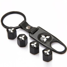 Metal Tire Valve Caps for Mitsubishi 4Pcs, Waterproof Dustproof Car Valve Stem Covers, RustResistant